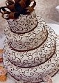 now i have this obsession recently with brown . i want my bridesmaids to be in brown . i love it . this cake is so elegant and f